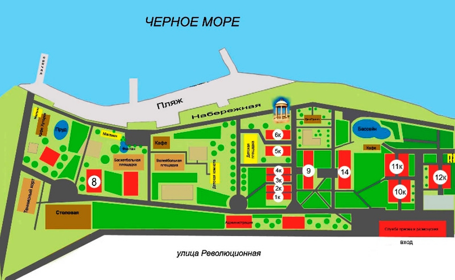 Схема пансионата Кабардинка Геленджик